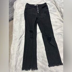 SO black ripped straight jeans size 0